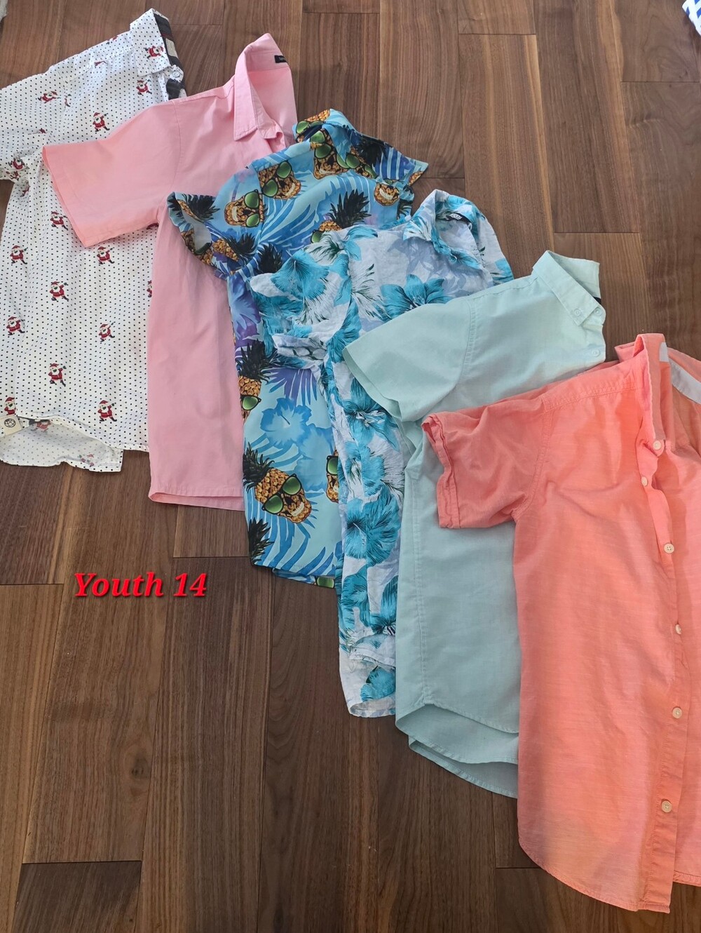 Youth 14 (L)  Mixed Color Short-Sleeve Shirt - Assorted Pastel & Tropical Styles